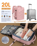 Capolo Travel Backpack for Women Men Waterproof Laptop Backpack Flight Approved Carry On Backpack Overnight Weekender Bag College Bookbag for Business, Work, Traveling Fits 15.6 '' Laptop,Pink