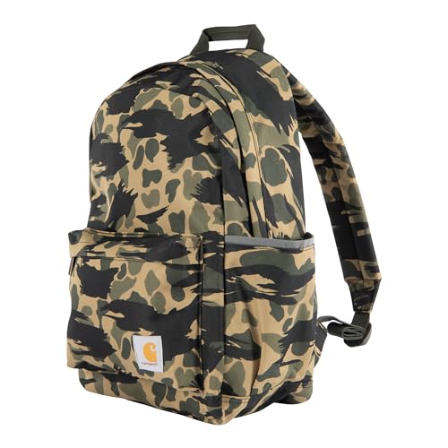Carhartt 21L Classic Laptop Backpack, Water - Resistant Pack W/ 15" Laptop Sleeve and Organizational Compartments, Blind Duck Camo