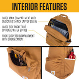 Carhartt 21L Classic Laptop Backpack, Water - Resistant Pack W/ 15" Laptop Sleeve and Organizational Compartments, Greenstone