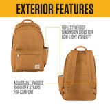 Carhartt 21L Classic Laptop Backpack, Water - Resistant Pack W/ 15" Laptop Sleeve and Organizational Compartments, Greenstone