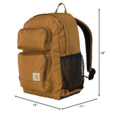 Carhartt 27L Classic Single - Compartment Backpack, Durable Pack with Laptop Sleeve and Duravax Abrasion Resistant Base, Brown