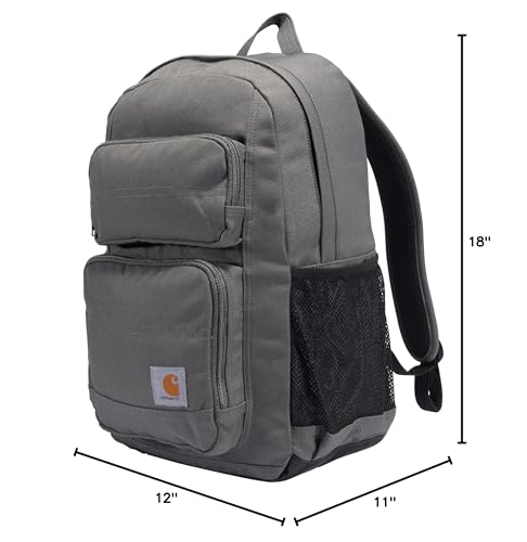 Carhartt 27L Classic Single - Compartment Backpack, Durable Pack with Laptop Sleeve and Duravax Abrasion Resistant Base, Gravel