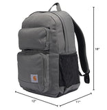 Carhartt 27L Classic Single - Compartment Backpack, Durable Pack with Laptop Sleeve and Duravax Abrasion Resistant Base, Gravel