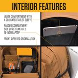 Carhartt 28L Dual - Compartment Backpack, Durable Pack with Laptop Sleeve and Duravax Abrasion Resistant Base, Carhartt Brown