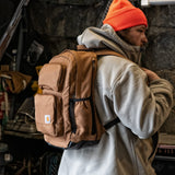 Carhartt 28L Dual - Compartment Backpack, Durable Pack with Laptop Sleeve and Duravax Abrasion Resistant Base, Carhartt Brown