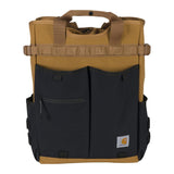 Carhartt 28L Nylon Cinch - Top Convertible Tote Backpack, Durable Pack with Laptop Sleeve, Carhartt Brown