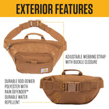Carhartt Classic Adjustable Sling Bag, Durable, 600 - Denier Water Resistant Hip Pack, Essential Waist Pack (Seabrook)