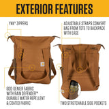 Carhartt Classic Convertible Backpack Tote, Durable Water Repellent Material W/ 17" Laptop Sleeve, Port