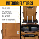 Carhartt Classic Convertible Backpack Tote, Durable Water Repellent Material W/ 17" Laptop Sleeve, Port