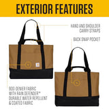 Carhartt Classic Vertical Open Tote Bag, Durable Water Repellent Material W/Hand and Shoulder Straps, Carhartt Brown, 32L