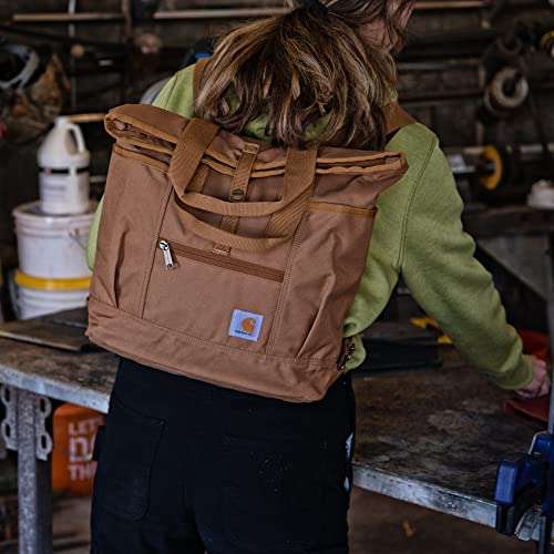 Carhartt Convertible Backpack Tote, Durable Tote Bag with Adjustable Backpack Straps and Laptop Sleeve, Black