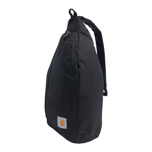 Carhartt Durable Sling Bag, Crossbody Backpack with Side Release Buckle, Tablet Sleeve and Adjustable Strap, Black | Backpacks4Less