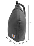 Carhartt Durable Sling Bag, Crossbody Backpack with Side Release Buckle, Tablet Sleeve and Adjustable Strap, Gravel