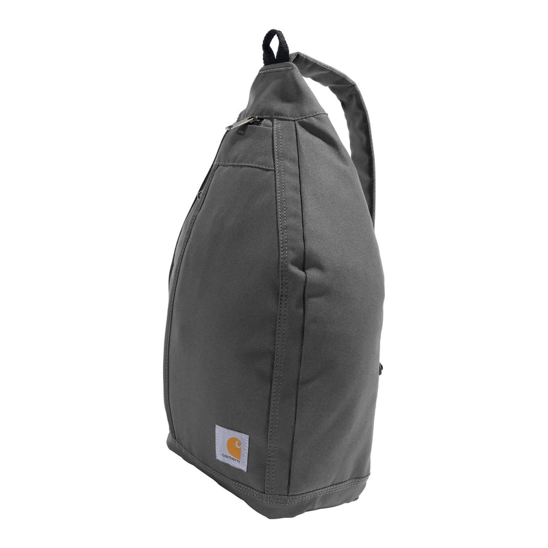 Carhartt Durable Sling Bag, Crossbody Backpack with Side Release Buckle, Tablet Sleeve and Adjustable Strap, Gravel