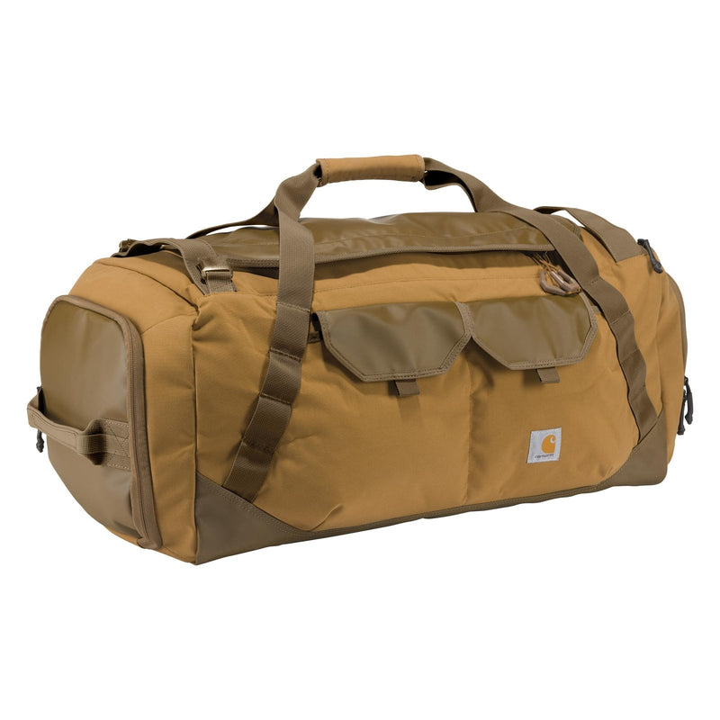 Carhartt Heavy Haul Utility Duffel Bag's, Water - Resistant Packable Bag for Jobsite, Gym, and Travel, Brown, 75L