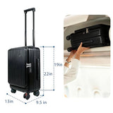 Carry On Luggage 20 inch Airline Approved with Wheels, Expandable Suitcase Top Opening Lightweight Small Travel Luggage with Cup Holder and Side Hooker, Hard Shell Carry On Suitcases for Short Travel