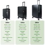 Carry On Luggage 20 inch Airline Approved with Wheels, Expandable Suitcase Top Opening Lightweight Small Travel Luggage with Cup Holder and Side Hooker, Hard Shell Carry On Suitcases for Short Travel