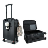 Carry On Luggage 20 inch Airline Approved with Wheels, Expandable Suitcase Top Opening Lightweight Small Travel Luggage with Cup Holder and Side Hooker, Hard Shell Carry On Suitcases for Short Travel