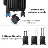 Carry On Luggage 20 inch Airline Approved with Wheels, Expandable Suitcase Top Opening Lightweight Small Travel Luggage with Cup Holder and Side Hooker, Hard Shell Carry On Suitcases for Short Travel