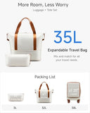 Carry On Luggage 22 x 14 x 9 Airline Approved, H1F Front Pocket Hardside Suitcase with Spinner Wheels, TSA Lock, Includes Tote Bag (FX-Lite, Beige, 3 Piece Sets)