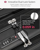 Carry On Luggage 22 x 14 x 9 Airline Approved, H1F Front Pocket Hardside Suitcase with Spinner Wheels, TSA Lock, Includes Tote Bag (FX-Lite, Beige, 3 Piece Sets)