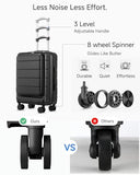 Carry On Luggage 22 x 14 x 9 Airline Approved, H1F Front Pocket Hardside Suitcase with Spinner Wheels, TSA Lock, Includes Tote Bag (FX-Lite, Beige, 3 Piece Sets)