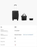 Carry On Luggage 22 x 14 x 9 Airline Approved, H1F Front Pocket Hardside Suitcase with Spinner Wheels, TSA Lock, Includes Tote Bag (FX-Lite, Beige, 3 Piece Sets)