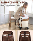 Carry On Luggage 22x14x9 Airline Approved, 20 Inch Softside Suitcase with 4 Pcs, Lightweight Luggage for Women with TSA Lock and 4 Spinner Wheels, Soft Side Carry - on Suitcases for Travel, Beige