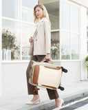 Carry On Luggage 22x14x9 Airline Approved, 20 Inch Softside Suitcase with 4 Pcs, Lightweight Luggage for Women with TSA Lock and 4 Spinner Wheels, Soft Side Carry - on Suitcases for Travel, Beige