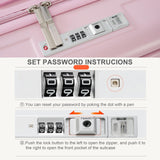 Carry - On Luggage with Cup Holder and USB Port with Cosmetic Carry On Bag and TSA