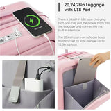 Carry - On Luggage with Cup Holder and USB Port with Cosmetic Carry On Bag and TSA