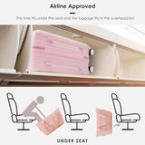 Carry - On Luggage with Cup Holder and USB Port with Cosmetic Carry On Bag and TSA