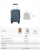 Carry On Luggage with Spinner Wheels, 8010S Aluminum Frame Zipperless Polycarbonate Hard Shell Suitcase (ZX - Core, Blue, 20 Inch)