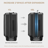 CASELLY Carry on Luggage Top opening Suitcases, Expandable with Cup Holder and USB Charging Port,Lightweight with Front Pocket Rolling Suitcases with Spinner Wheels