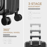 CASELLY Carry on Luggage Top opening Suitcases, Expandable with Cup Holder and USB Charging Port,Lightweight with Front Pocket Rolling Suitcases with Spinner Wheels