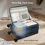 CASELLY Carry On Luggage Top Opening with Cup Holder & Phone Holder, Expandable PC Hard Shell Suitcase, USB Charging Port, Side Hook, 360° Spinner Wheels, TSA Lock & YKK Zippers for Women Man Gifts