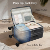 CASELLY Carry On Luggage Top Opening with Cup Holder & Phone Holder, Expandable PC Hard Shell Suitcase, USB Charging Port, Side Hook, 360° Spinner Wheels, TSA Lock & YKK Zippers for Women Man Gifts