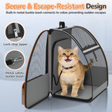 Cat Backpack Carrier Expandable for Outdoor - Foldable Cat Backpack with Breathable Mesh for Small Dog Puppy Kitten Up to 15 lbs - Soft - Sided Pet Carrier for Travel Hiking Camping (Gray)