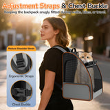 Cat Backpack Carrier Expandable for Outdoor - Foldable Cat Backpack with Breathable Mesh for Small Dog Puppy Kitten Up to 15 lbs - Soft - Sided Pet Carrier for Travel Hiking Camping (Gray)