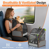 Cat Backpack Carrier Expandable for Outdoor - Foldable Cat Backpack with Breathable Mesh for Small Dog Puppy Kitten Up to 15 lbs - Soft - Sided Pet Carrier for Travel Hiking Camping (Gray)