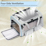 Cat, Dog Carrier for Pets up to 15 lbs, Soft - Sided Collapsible Pet Carrier with Upgraded Sturdy Base, Privacy Curtain and 2 Storage Bags, Cat Bag for Medium Cats and Small Dogs