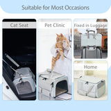 Cat, Dog Carrier for Pets up to 15 lbs, Soft - Sided Collapsible Pet Carrier with Upgraded Sturdy Base, Privacy Curtain and 2 Storage Bags, Cat Bag for Medium Cats and Small Dogs