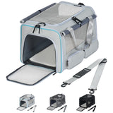 Cat, Dog Carrier for Pets up to 15 lbs, Soft - Sided Collapsible Pet Carrier with Upgraded Sturdy Base, Privacy Curtain and 2 Storage Bags, Cat Bag for Medium Cats and Small Dogs