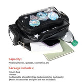 Cat Ita Bag Pin Display Kawaii Backpack for School PU Shoulder Crossbody Bag for Girls Y2k Purse with Insert (Small-black)