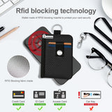 CCUMI Minimalist RFID Blocking Small Wallet with ID Window,WaterResistant Zip Id Case Wallet with Lanyard Keychain for Cards,Cash,Travel,Women,Men (Black)