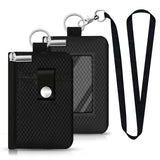 CCUMI Minimalist RFID Blocking Small Wallet with ID Window,WaterResistant Zip Id Case Wallet with Lanyard Keychain for Cards,Cash,Travel,Women,Men (Black)