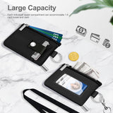 CCUMI Minimalist RFID Blocking Small Wallet with ID Window,WaterResistant Zip Id Case Wallet with Lanyard Keychain for Cards,Cash,Travel,Women,Men (Black)
