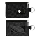 CCUMI Minimalist RFID Blocking Small Wallet with ID Window,WaterResistant Zip Id Case Wallet with Lanyard Keychain for Cards,Cash,Travel,Women,Men (Black)
