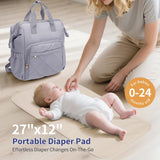 CEI - CEI Diaper Bag Backpack for Mom and Dad, Puffer Baby Bag Backpack with Insulated Pocket, Water - Resistant, Unisex Travel Backpack with Changing Pad & Stroller Straps