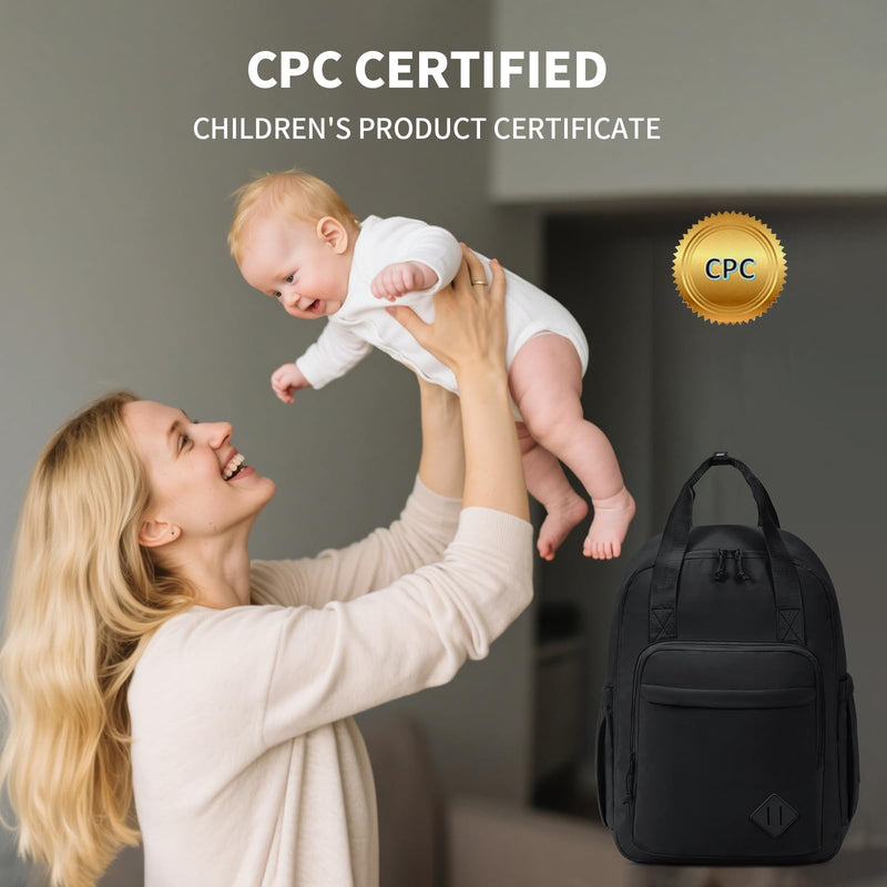 CEI - CEI Diaper Bag Backpack Large Baby Diaper Bag Water - resistant Travel Diaper Backpack for Boys Girls Newborn with Insulated Pockets, Changing Pad, Stroller Straps